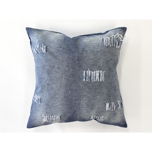 Distressed denim outlet throw pillow